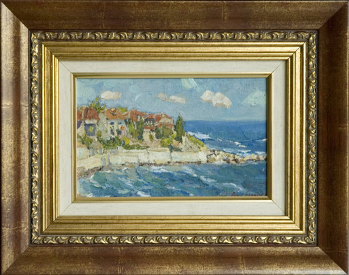 Рабочий причал. Болгария. 1985г. х.н.к.,м.14х23