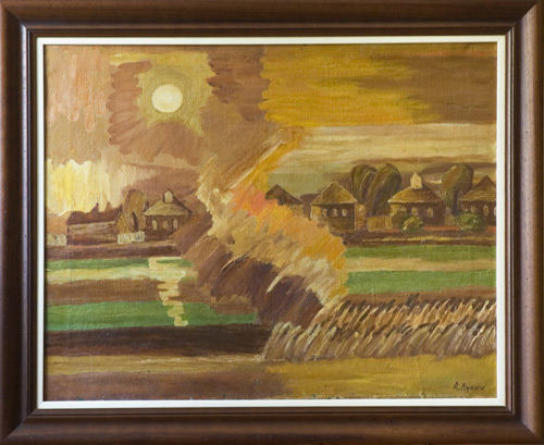 Хлеба, уходящие в небо. 1993г. х.,м. 77х96
