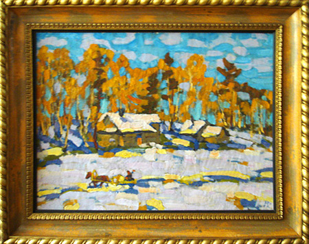 Первый снег на Академичке. 1985г. к.,м. 50х64