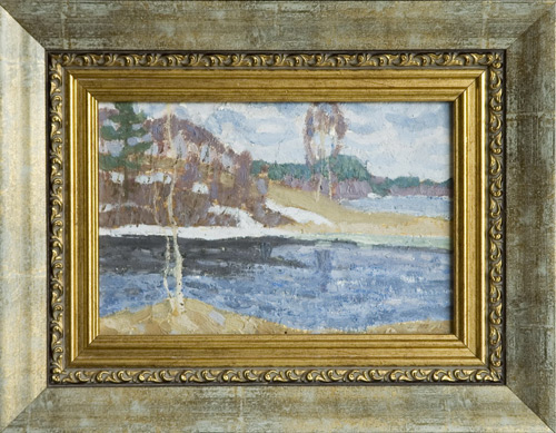 Последний снег. 1982г. к.,м. 16х23