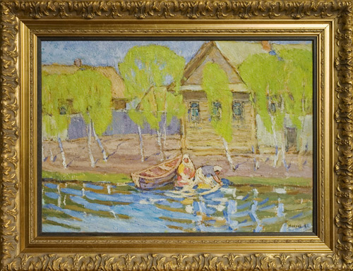Май на р.Трубеже. 1960г. к.,м. 43х60