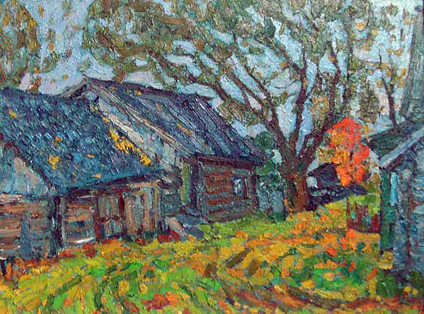 Ветренный день. 1977г. к.,м. 42х55