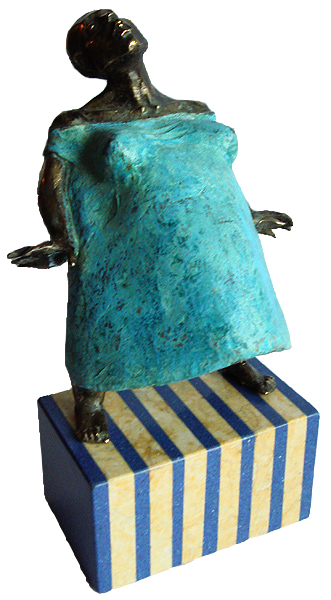 Дама в голубом 2007г.бронза,мармор 27х14х16