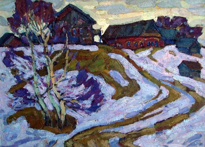 Мокров Н.А. Зимний вечер. 1975г. к.м. 44х59