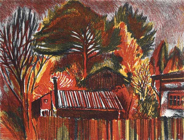 Осень в Черкизово. Цв. офорт. 1984